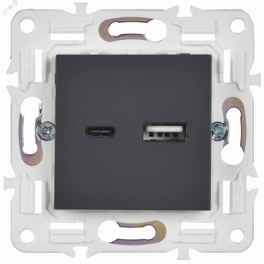 SKANDY Розетка USB A+C 18Вт SK-R13T титан IEK