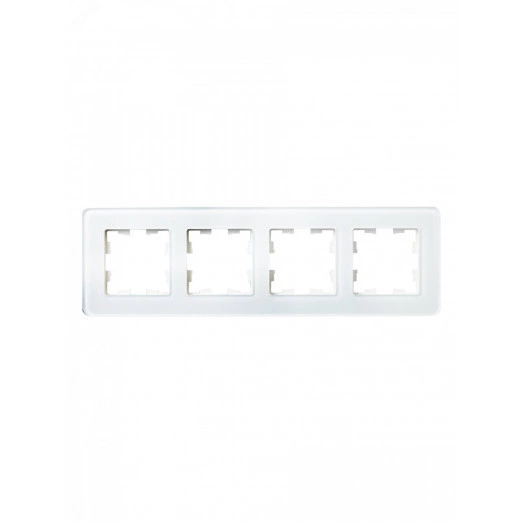 BRITE Рамка 4 поста РУ-4-2-Бр стекло белый RE IEK