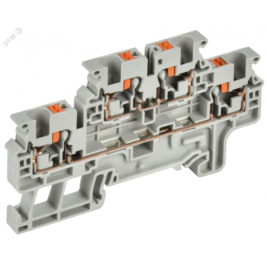 Колодка клеммная CP-ML 2 ур. 4мм2 серая IEK