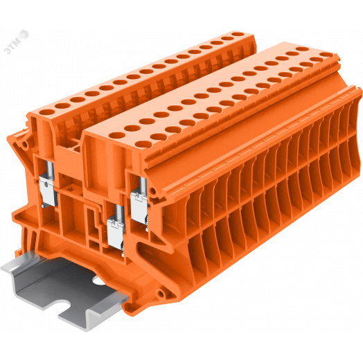 Клемма TU 1-2 винтовая, сечение 2,5 мм. кв., оранжевая