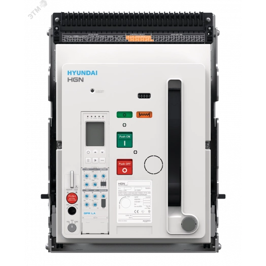 Воздушный выключатель серии HGN, арт. HGN08A3BM0C0S054HBAEL (800А, 3P, 85кА, выкатной c горизонтальным расположением шин, реле GPR-LP)