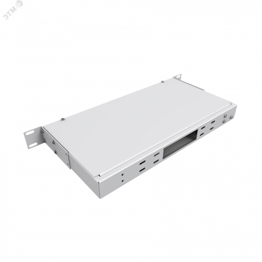 Кросс NTSS оптический 19'' укомплектованный 1U. 24 порта SC/UPC duplex. 9/125 мкм (сплошная панель. сплайс-кассета 2шт. пигтейлы. КДЗС. адаптеры) серый RAL 7035