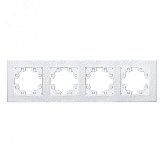 Рамка фактурная 4 поста универсальная UNIVersal Афина белая (еврослот)