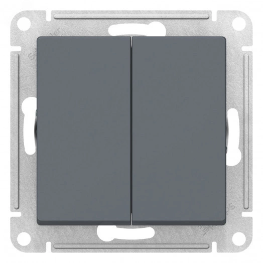 ATLASDESIGN 2-клавишный ВЫКЛЮЧАТЕЛЬ с самовозвратом, сх.2, 10А, механизм, ГРИФЕЛЬ