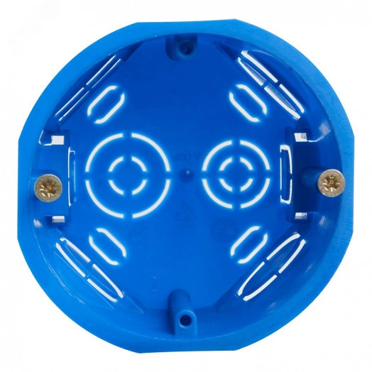 Подрозетник для сплошных стен, синий (с инд стикером), EBX20-01-2