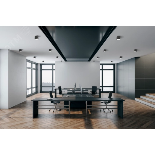 Светильник светодиодный DL-Box накладной 9Вт 3000К 120x120x170мм белый муар с рассеивателем опал DALI