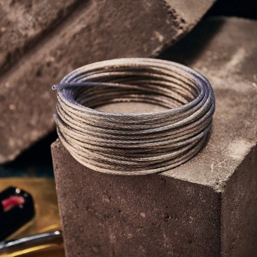 Трос стальной в ПВХ оплетке d=4.0 мм. прозрачный (20 м)