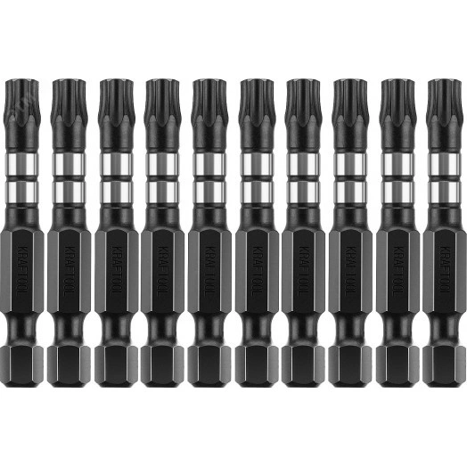 Биты Impact Pro, TORX, тип хвостовика E 1/4'', TX30, 50мм, 10шт, в пластиковом боксе