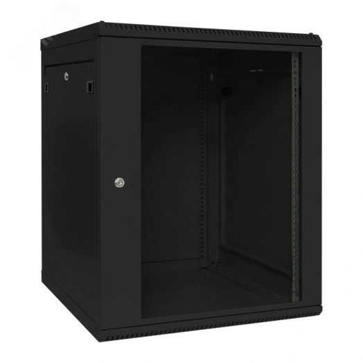 Шкаф настенный 19'' TERACOM PRO 6U 600х450 мм дверь стеклянная с замком-ручкой чёрный