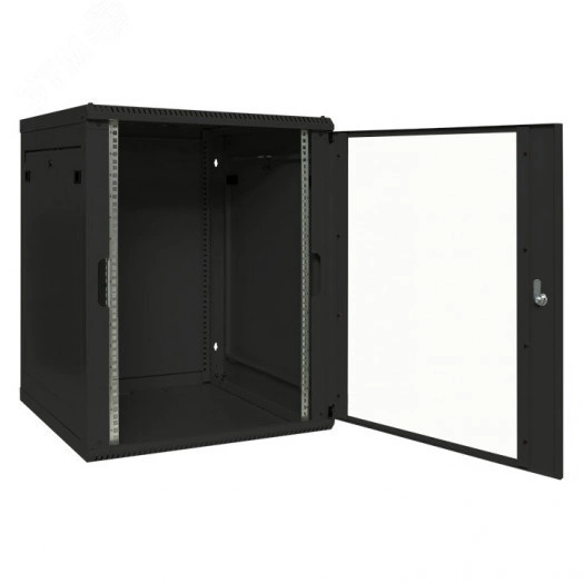 Шкаф настенный 19'' TERACOM PRO 6U 600х450 мм дверь стеклянная с замком-ручкой чёрный