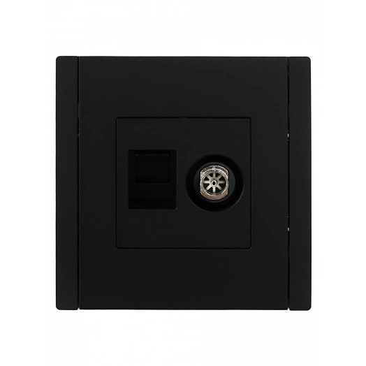 FORTE&PIANO Розетка двойная TV+RJ45 кат.5E FP136 черный IEK
