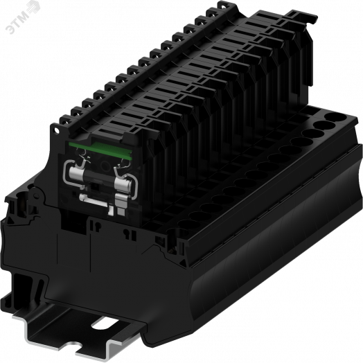 Клемма TC пружин., с предохранителем со светодиодом 24VAC/VDC, сечение 4 мм. кв., черная
