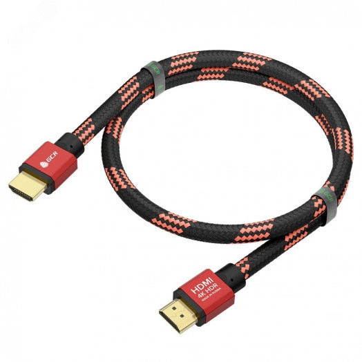 Кабель HDMI 2.0, Ultra HD 19М на 19М, 1 м., AL красный капрон