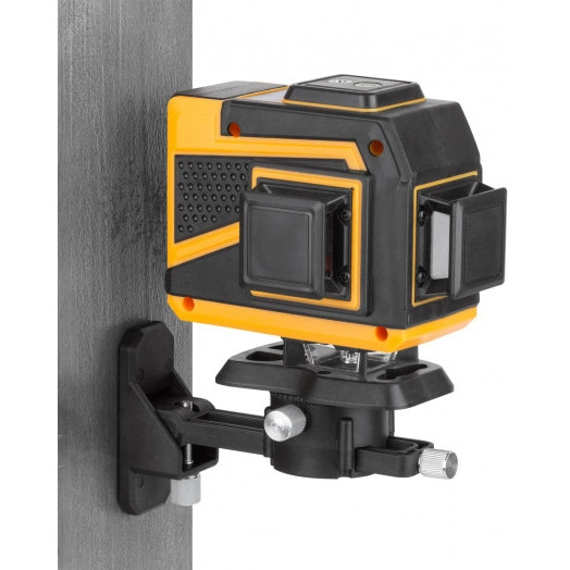 Уровень лазерный самоуспокаивающийся, зеленые лучи, 3 плоскости 360 гр., диапазон 20 м, Li-Ion аккум., 2 уровня яркости, без треноги, платформа для подъема, пульт управления, пластиковый кейс