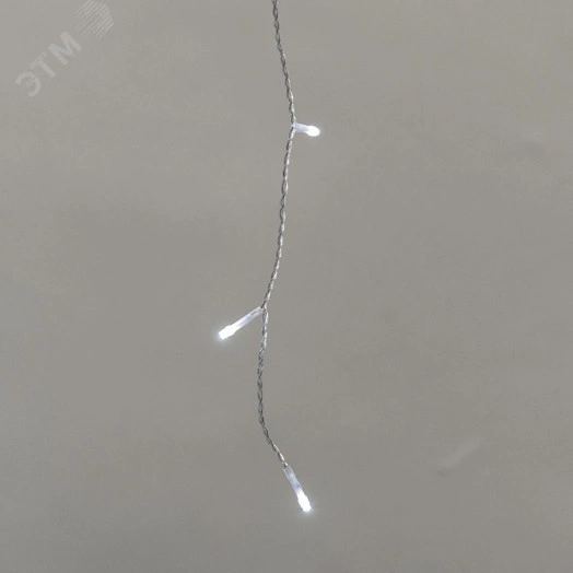 Гирлянда светодиодная Айсикл бахрома 25х0,6м c эффектом мерцания белый прозрачный провод IP44 230В 588LED