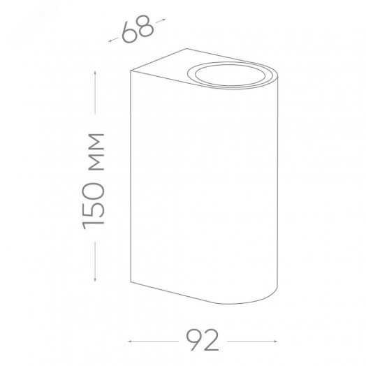 Светильник ДБУ вверх/вниз 2хGU10 без ламп IP65 серый