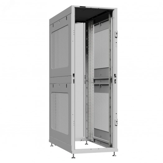Шкаф серверный 48U 800х1070 передняя дверь: без. задняя дверь: одностворчатая глухой металл IP51. боковые панели: перфорированные. цвет: серый RAL7035 