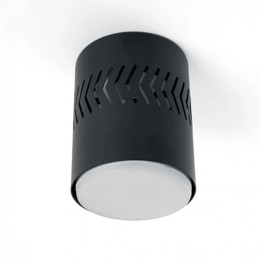 Светильник ДПО-12w GX53 без лампы со светодиодной подсветкой 4000К черный