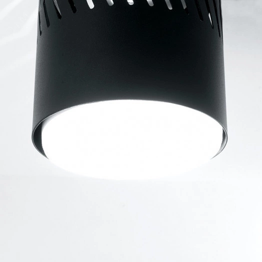 Светильник ДПО-12w GX53 без лампы со светодиодной подсветкой 4000К черный