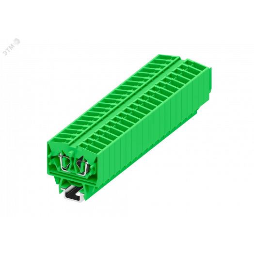 Клемма TB 1-1 на DIN-15, фронт.подключение, сечение 2,5 мм. кв., зелен