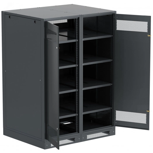 Шкаф LINEA B (пустой) 1700х1200х950мм двустворчатая металлическая дверь черный