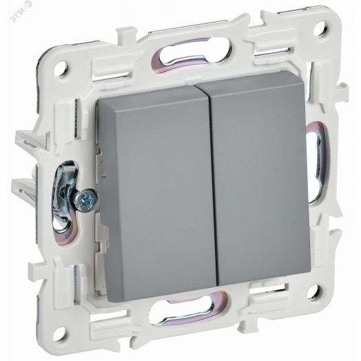 SKANDY Выключатель 2-клавишный 10А SK-V04Gr серый IEK