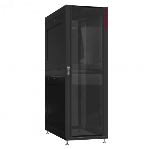 Шкаф серверный 45U 600х1070 передняя дверь: стекло IP41. задняя дверь: без. боковые панели: глухой металл. цвет: черный RAL9005 