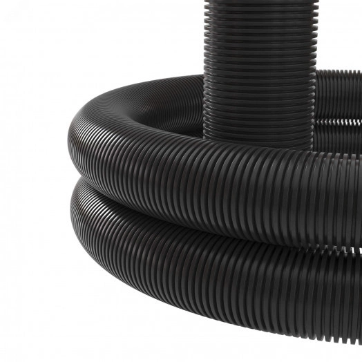 Усиленная двустенная труба ПНД гибкая для кабельной канализации д.63мм спротяжкой, SN20, 650Н, в бухте 50м, цвет черный