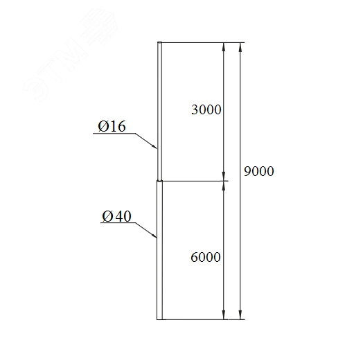 Мачта молниеприемника сборная 9,0 м