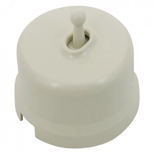 Выключатель Лизетта 1-кл. проходной, пластик, цвет Слоновая кость (тумблерный)