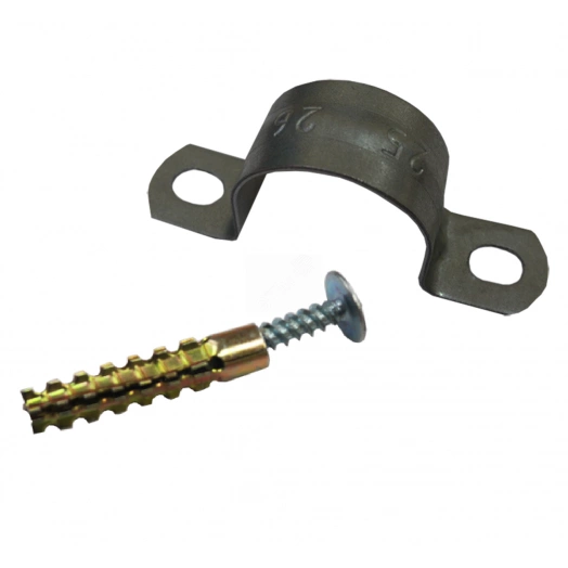 Дюбель-хомут клоп двухлапковый 60-63 мм (дюбель, саморез и скоба двухлапковая)