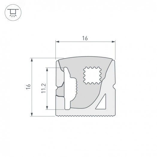 Силиконовый профиль WPH-FLEX-1616-SIDE-S11-5m WHITE (Arlight, Силикон)