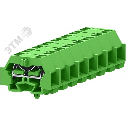 Клемма TB 2-2 с бок. подключ. с защелк. ножками, зеленая