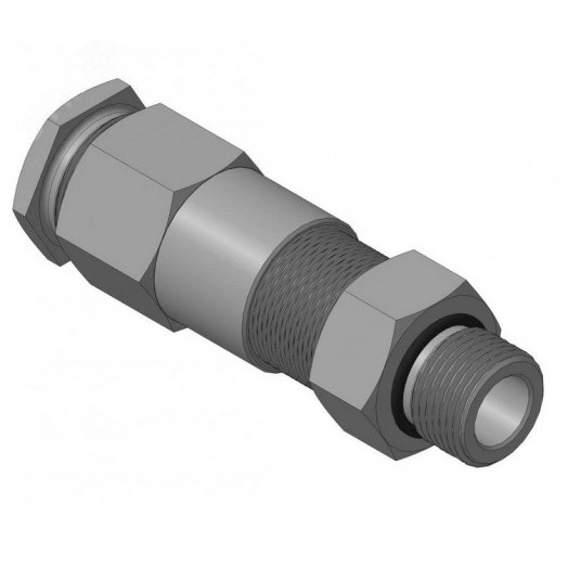 Ввод кабельный для бронированного кабеля с двойным уплотнением резьбой G1/2, внешним диаметром кабеля D=11-15 мм и проходным диаметром кабеля d=6-10 мм