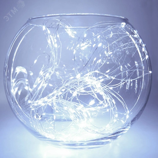 Гирлянда на елку LED белый 10 веток 2м от батареек