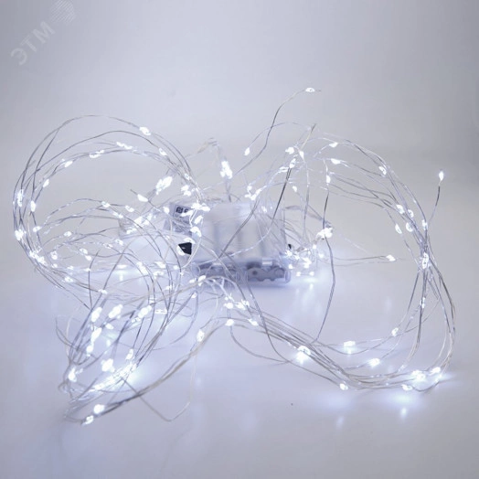Гирлянда на елку LED белый 10 веток 2м от батареек