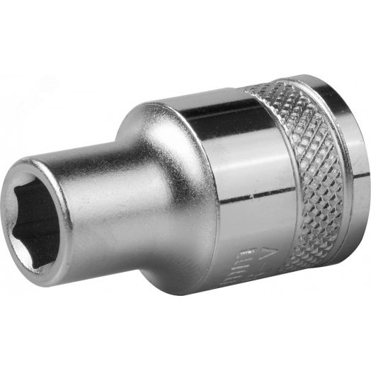 Торцовая головка ''INDUSTRIE QUALITAT'', Cr-V, FLANK, хромосатинированная, 1/2'', 9 мм
