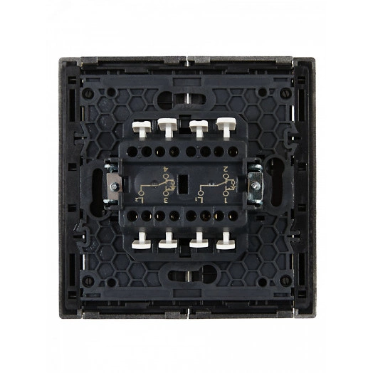 FORTE&PIANO Выключатель 2-клавишный проходной с индикацией 10А FP508 сталь IEK