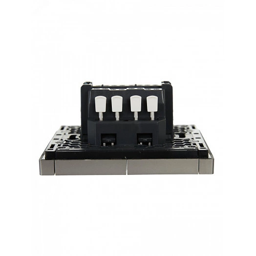 FORTE&PIANO Выключатель 2-клавишный проходной с индикацией 10А FP508 сталь IEK