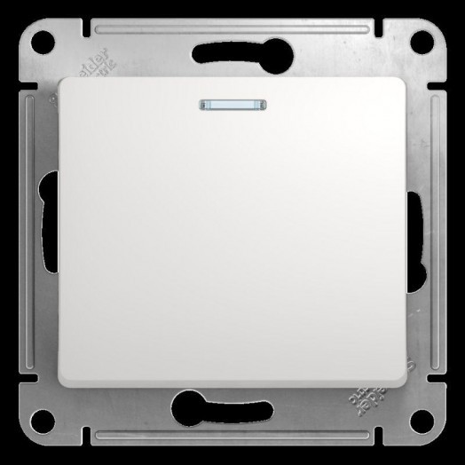 Механизм переключателя проходного 1-кл. СП Glossa 10А IP20 (сх. 6а) 10AX с подсветкой бел. SchE GSL000163