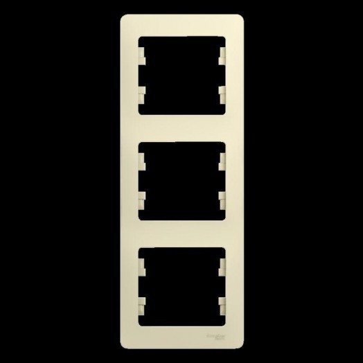 Рамка 3-м Glossa верт. беж. SchE GSL000207