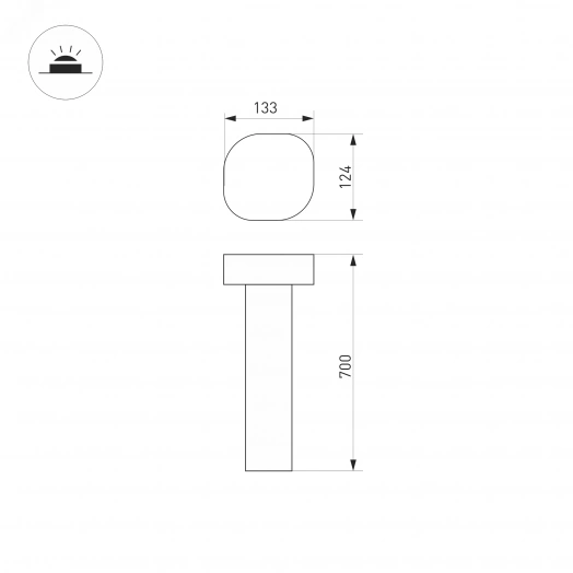 Светильник LGD-SWAMP-BOLL-H700-7W Warm3000 (GR, 93 deg, 230V) (Arlight, IP65 Металл, 3 года)