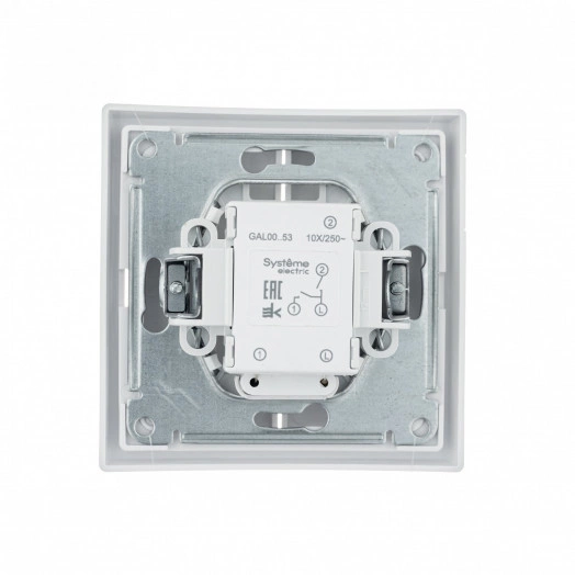 ARTGALLERY 2-клавишный выключатель с подсветкой, сх.5а, 10АХ, механизм, белый