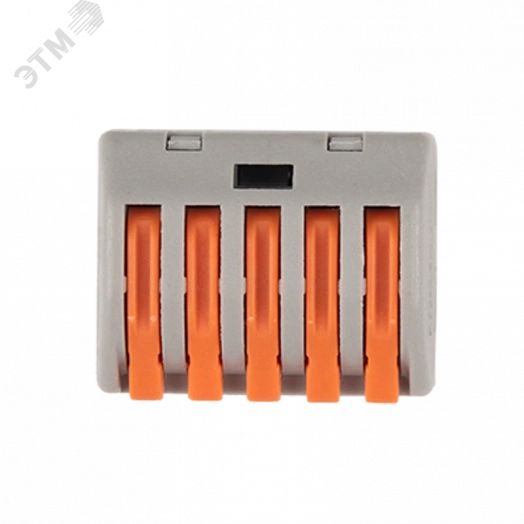 Клеммы монтажные многоразовые PTC-5P 222-415 450V 32A 0,08-2,5(4.0)mm2 , 5 отверстий, серые / 5 шт.