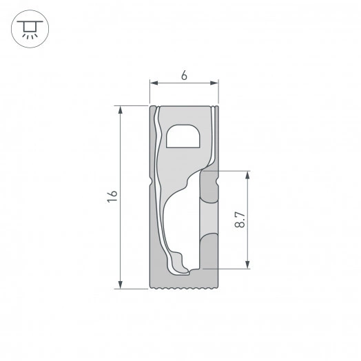 Силиконовый профиль WPH-FLEX-0616-SIDE-S9-5m BLACK (Arlight, Силикон)