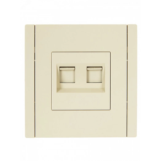 FORTE&PIANO Розетка компьютерная двойная RJ45 кат.5E FP433 ваниль IEK