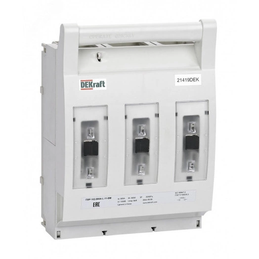 ПВР горизонтальный 800А 3ф отключение_1НО+1НЗ_навесной монтаж на шину_ПВР-102