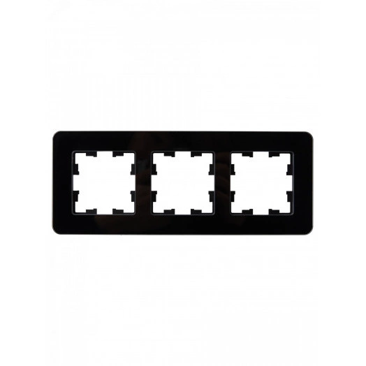 BRITE Рамка 3 поста РУ-3-2-Бр стекло черный RE IEK