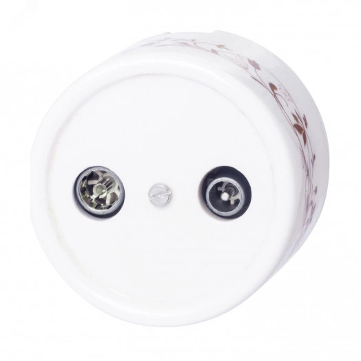 Розетка Лизетта TV/R-SAT оконечная, керамика, цвет белый, декор D6/2