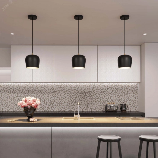 Светильник SP-PEONY-HANG-R250-15W Warm3000 (BK, 65 deg, 230V) (IP20 металл, 3 года)